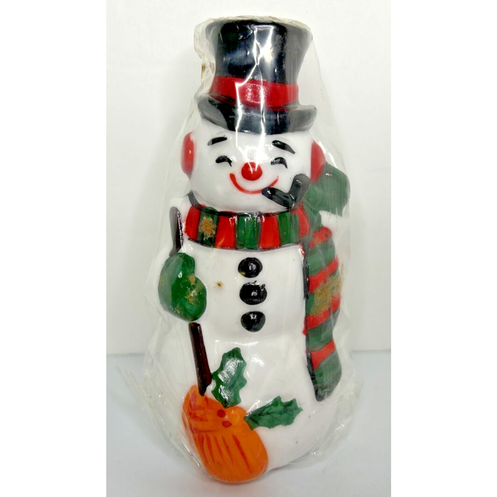 Vintage Interpur Holiday‎ Snowman Candle New in Packaging 5" SKU H267